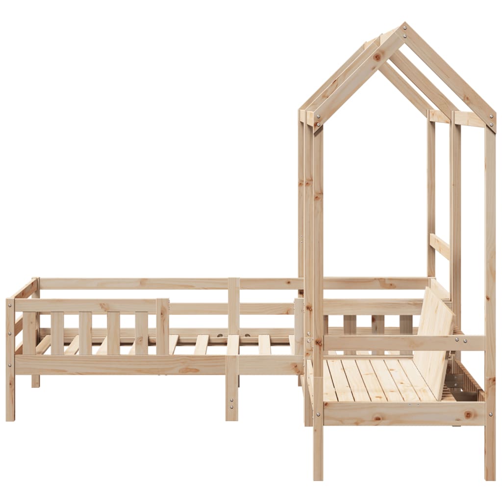 Kinderbed met huisje en bankje massief grenenhout 100x200 cm Bedden & bedframes | Creëer jouw Trendy Thuis | Gratis bezorgd & Retour | Trendy.nl