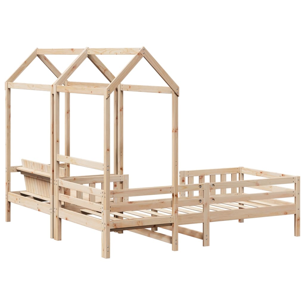 Kinderbed met huisje en bankje massief grenenhout 100x200 cm Bedden & bedframes | Creëer jouw Trendy Thuis | Gratis bezorgd & Retour | Trendy.nl