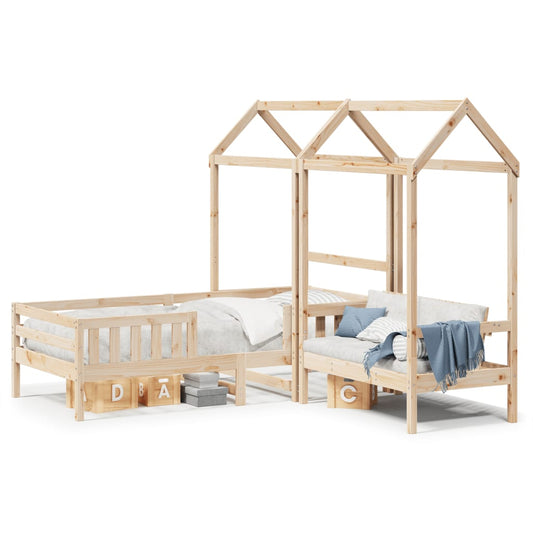 Kinderbed met huisje en bankje massief grenenhout 100x200 cm Bedden & bedframes | Creëer jouw Trendy Thuis | Gratis bezorgd & Retour | Trendy.nl