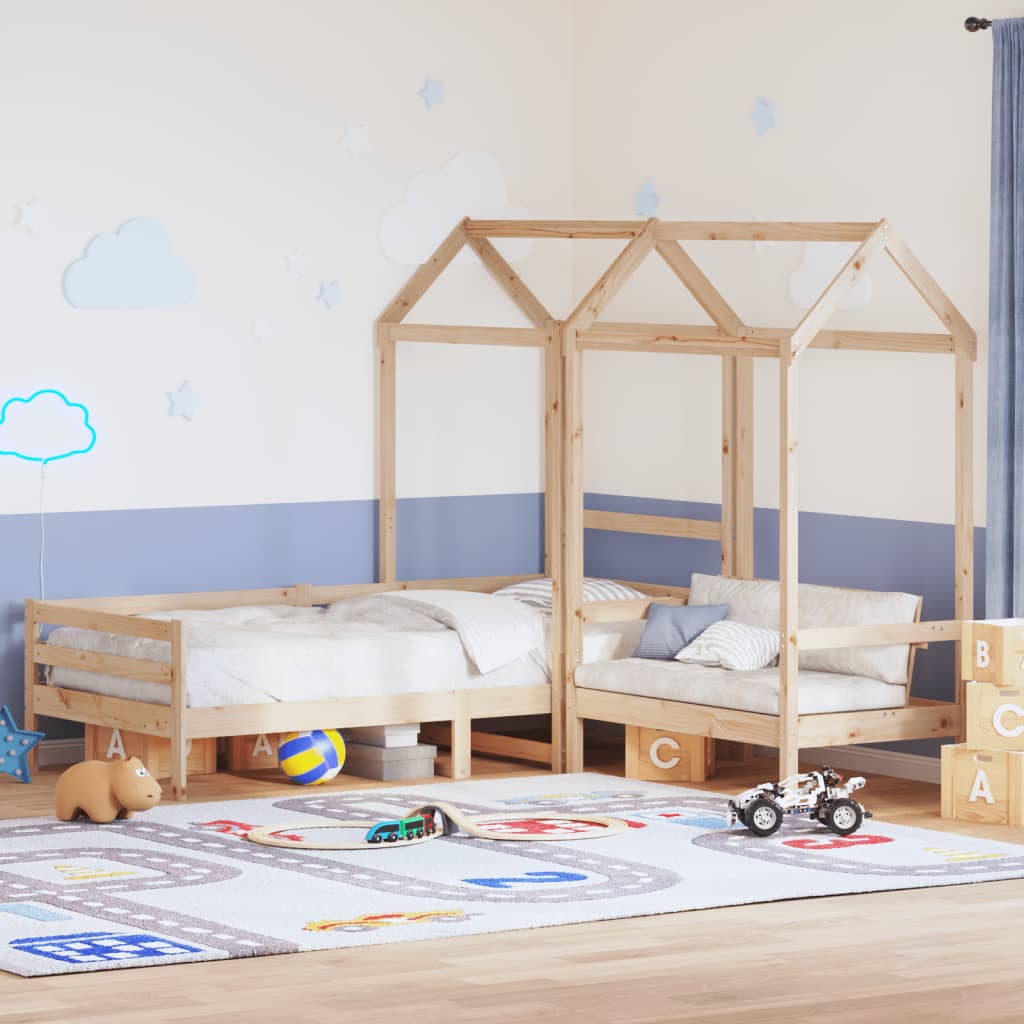 Kinderbed met huisje en bankje massief grenenhout 90x200 cm Bedden & bedframes | Creëer jouw Trendy Thuis | Gratis bezorgd & Retour | Trendy.nl