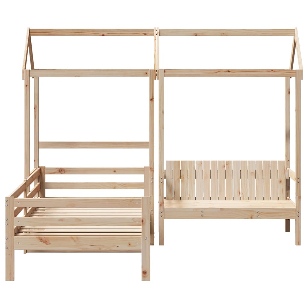 Kinderbed met huisje en bankje massief grenenhout 90x200 cm Bedden & bedframes | Creëer jouw Trendy Thuis | Gratis bezorgd & Retour | Trendy.nl