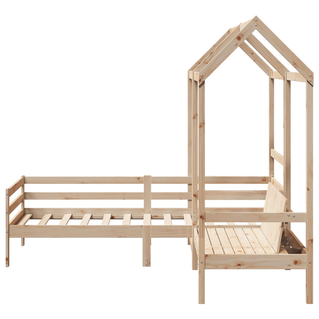 Kinderbed met huisje en bankje massief grenenhout 90x200 cm Bedden & bedframes | Creëer jouw Trendy Thuis | Gratis bezorgd & Retour | Trendy.nl