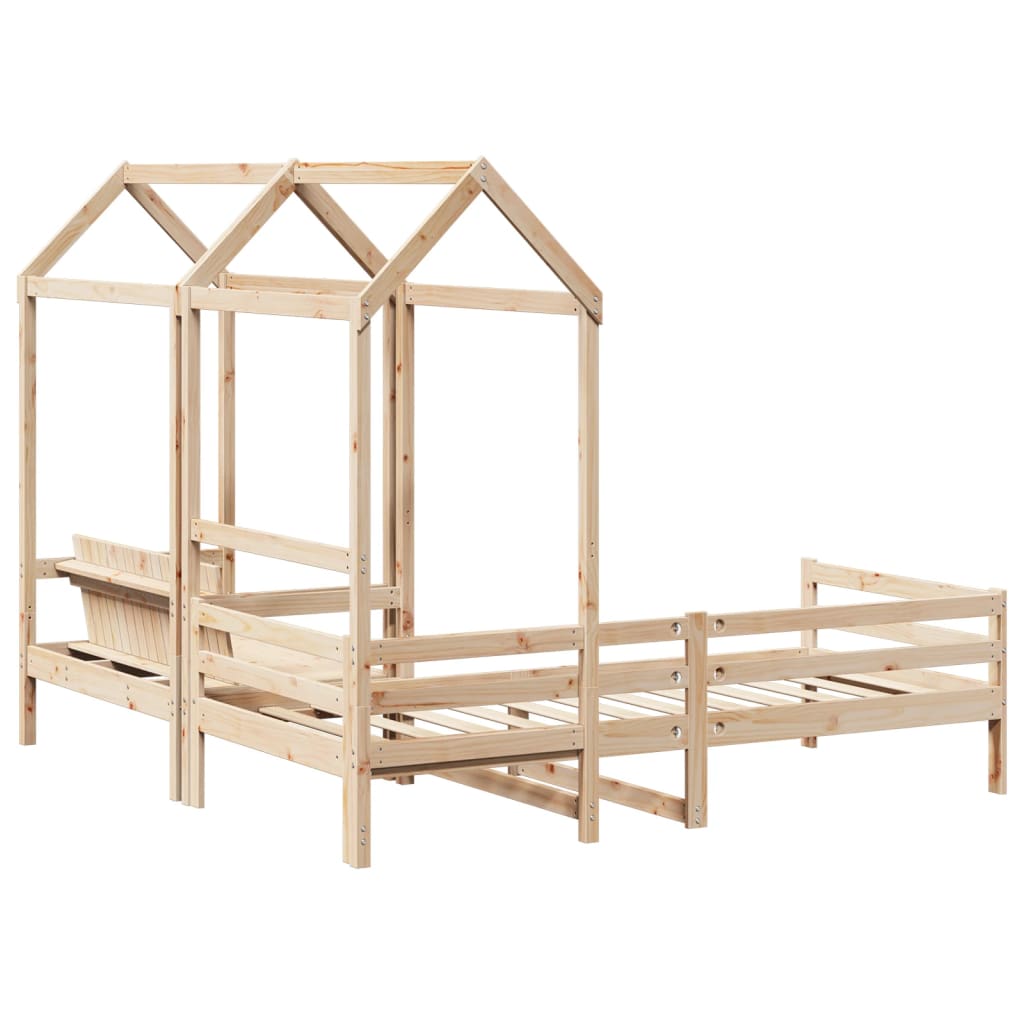 Kinderbed met huisje en bankje massief grenenhout 90x200 cm Bedden & bedframes | Creëer jouw Trendy Thuis | Gratis bezorgd & Retour | Trendy.nl