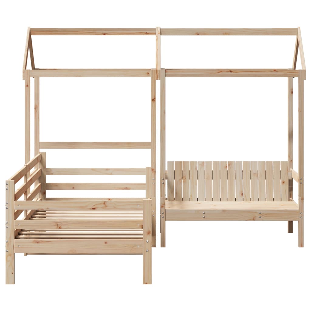 Kinderbed met huisje en bankje massief grenenhout 90x200 cm Bedden & bedframes | Creëer jouw Trendy Thuis | Gratis bezorgd & Retour | Trendy.nl