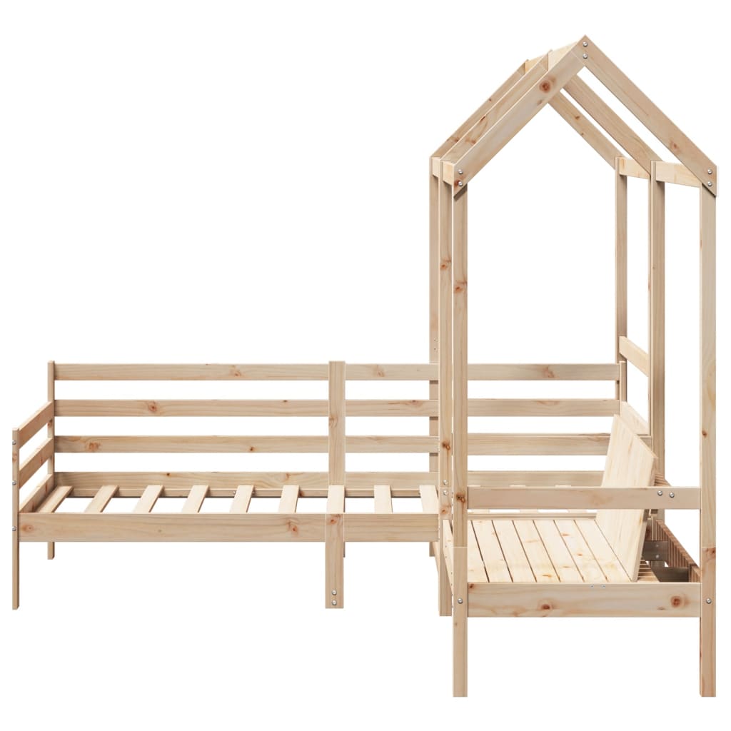 Kinderbed met huisje en bankje massief grenenhout 90x200 cm Bedden & bedframes | Creëer jouw Trendy Thuis | Gratis bezorgd & Retour | Trendy.nl