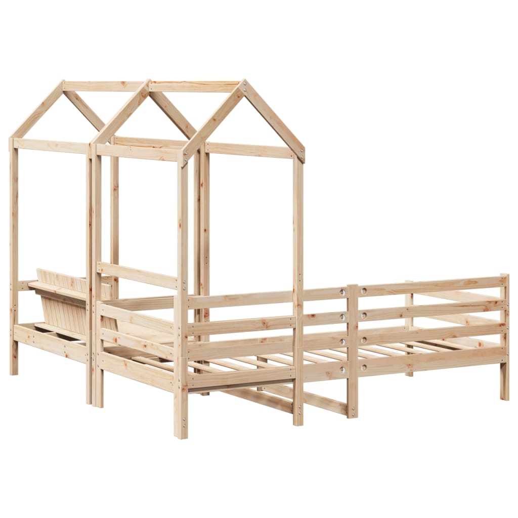 Kinderbed met huisje en bankje massief grenenhout 90x200 cm Bedden & bedframes | Creëer jouw Trendy Thuis | Gratis bezorgd & Retour | Trendy.nl