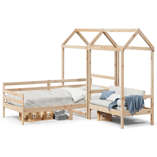 Kinderbed met huisje en bankje massief grenenhout 90x200 cm Bedden & bedframes | Creëer jouw Trendy Thuis | Gratis bezorgd & Retour | Trendy.nl