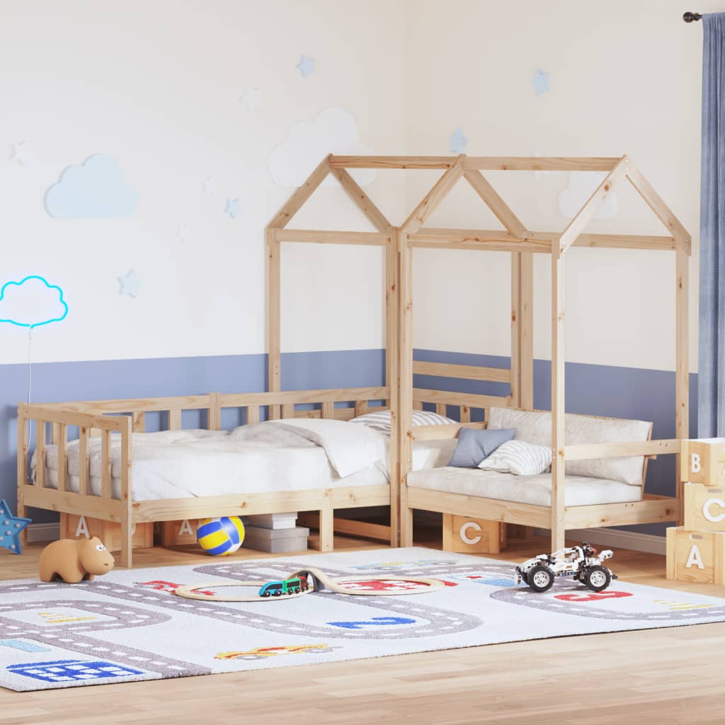 Kinderbed met huisje en bankje massief grenenhout 90x200 cm Bedden & bedframes | Creëer jouw Trendy Thuis | Gratis bezorgd & Retour | Trendy.nl