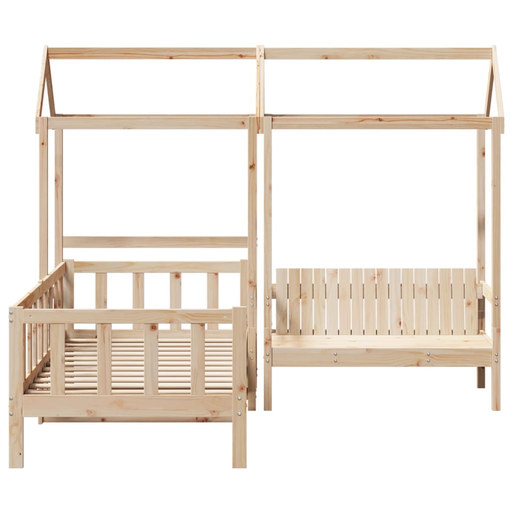 Kinderbed met huisje en bankje massief grenenhout 90x200 cm Bedden & bedframes | Creëer jouw Trendy Thuis | Gratis bezorgd & Retour | Trendy.nl