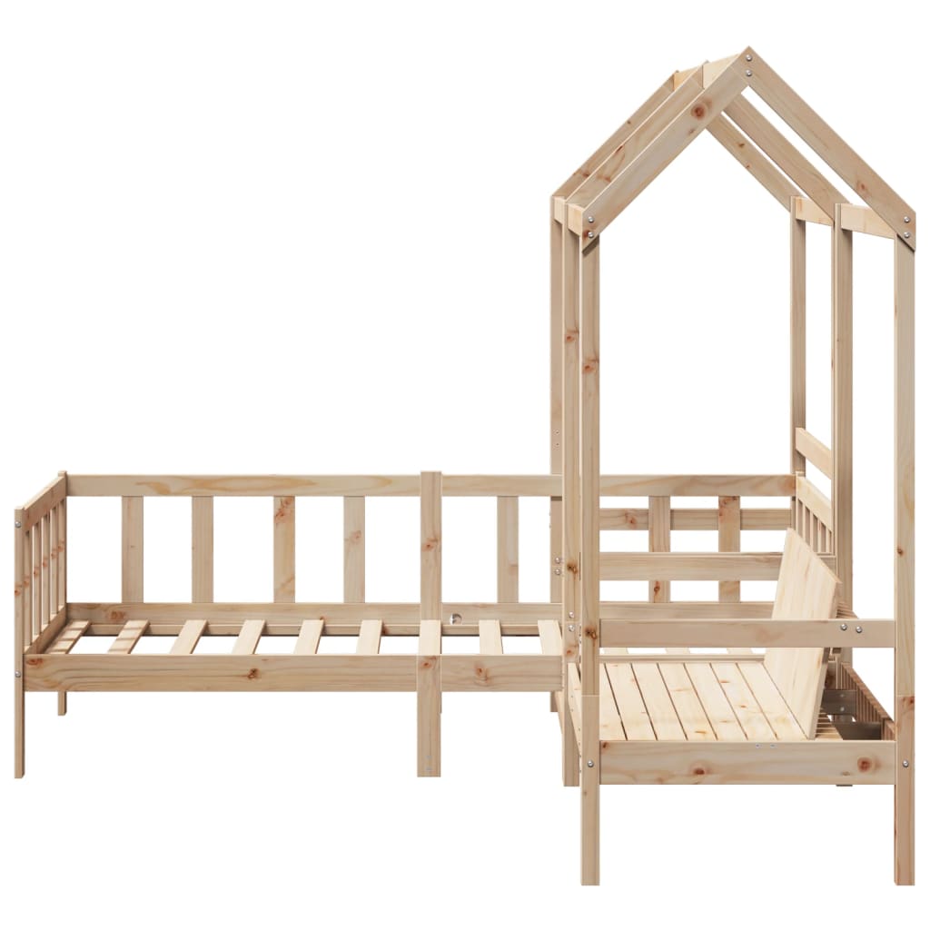 Kinderbed met huisje en bankje massief grenenhout 90x200 cm Bedden & bedframes | Creëer jouw Trendy Thuis | Gratis bezorgd & Retour | Trendy.nl