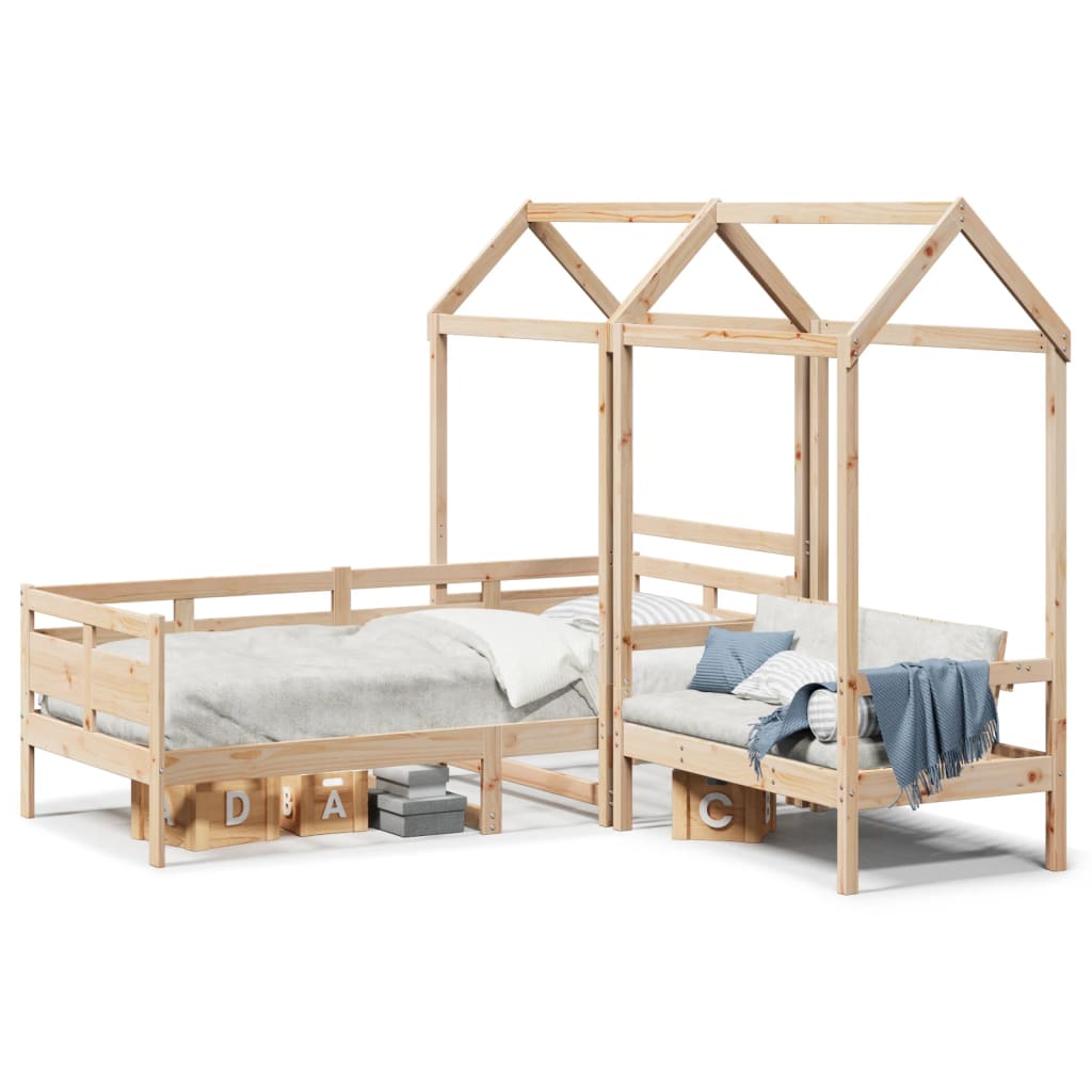 Kinderbed met huisje en bankje massief grenenhout 90x190 cm Bedden & bedframes | Creëer jouw Trendy Thuis | Gratis bezorgd & Retour | Trendy.nl