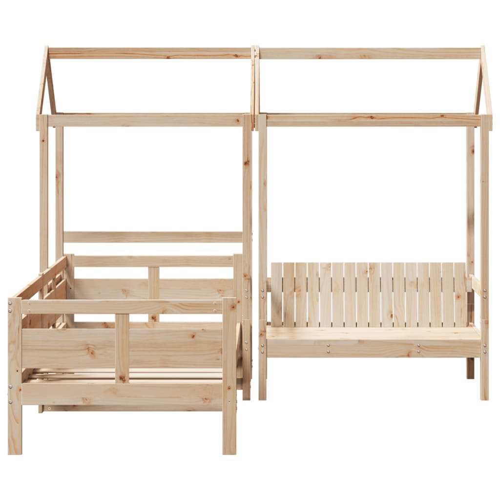 Kinderbed met huisje en bankje massief grenenhout 90x190 cm Bedden & bedframes | Creëer jouw Trendy Thuis | Gratis bezorgd & Retour | Trendy.nl