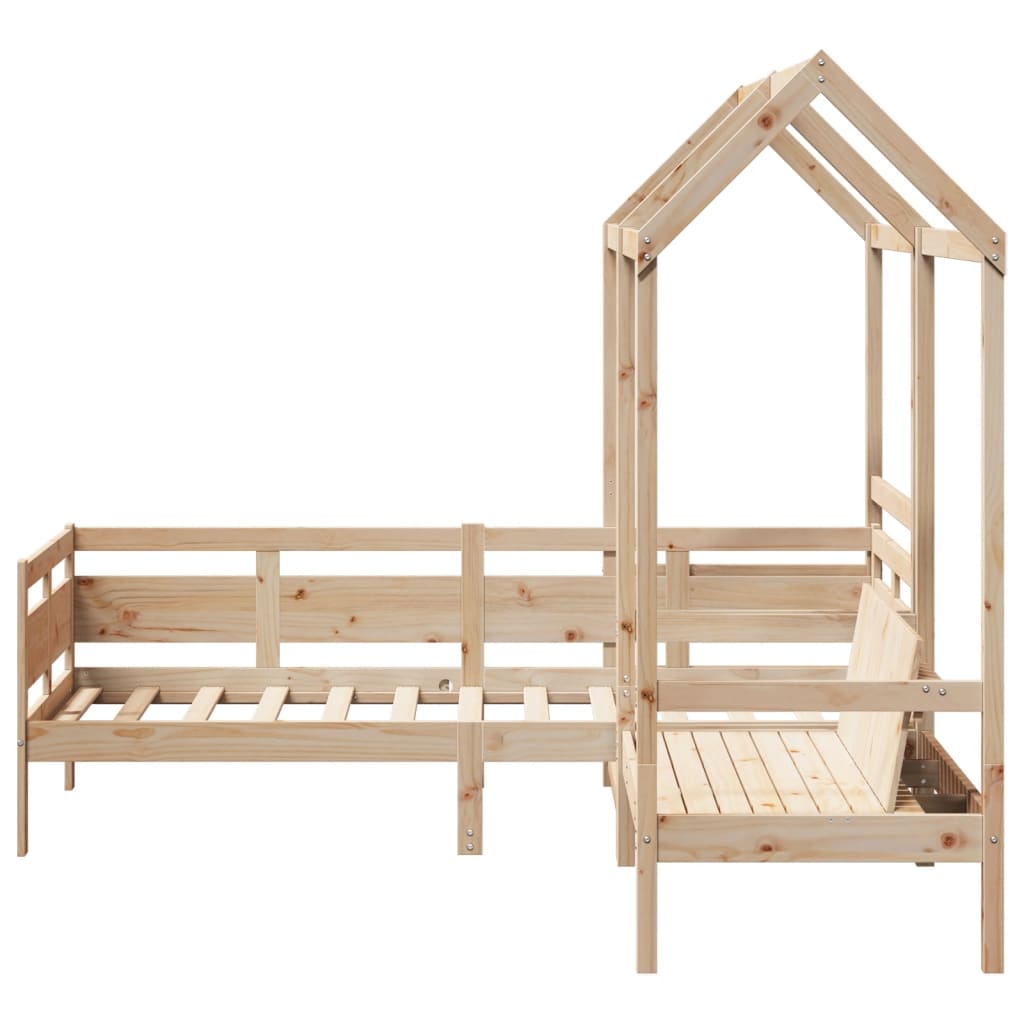 Kinderbed met huisje en bankje massief grenenhout 90x190 cm Bedden & bedframes | Creëer jouw Trendy Thuis | Gratis bezorgd & Retour | Trendy.nl