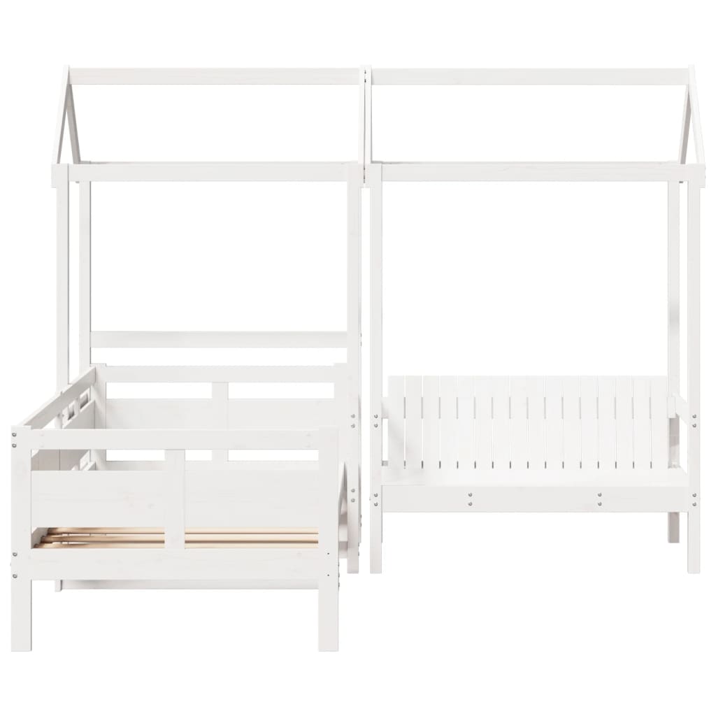 Kinderbed met bank en huisje massief grenenhout wit 90x190 cm Bedden & bedframes | Creëer jouw Trendy Thuis | Gratis bezorgd & Retour | Trendy.nl