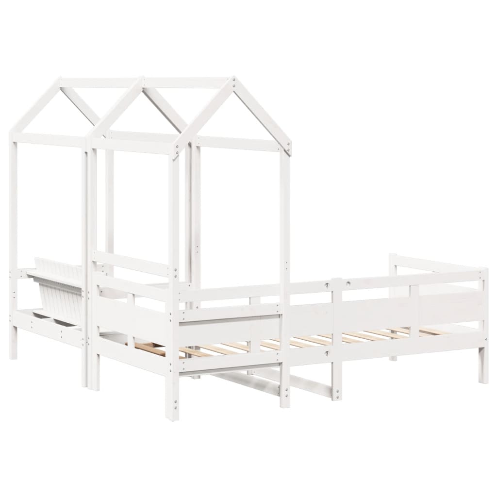 Kinderbed met bank en huisje massief grenenhout wit 90x190 cm Bedden & bedframes | Creëer jouw Trendy Thuis | Gratis bezorgd & Retour | Trendy.nl