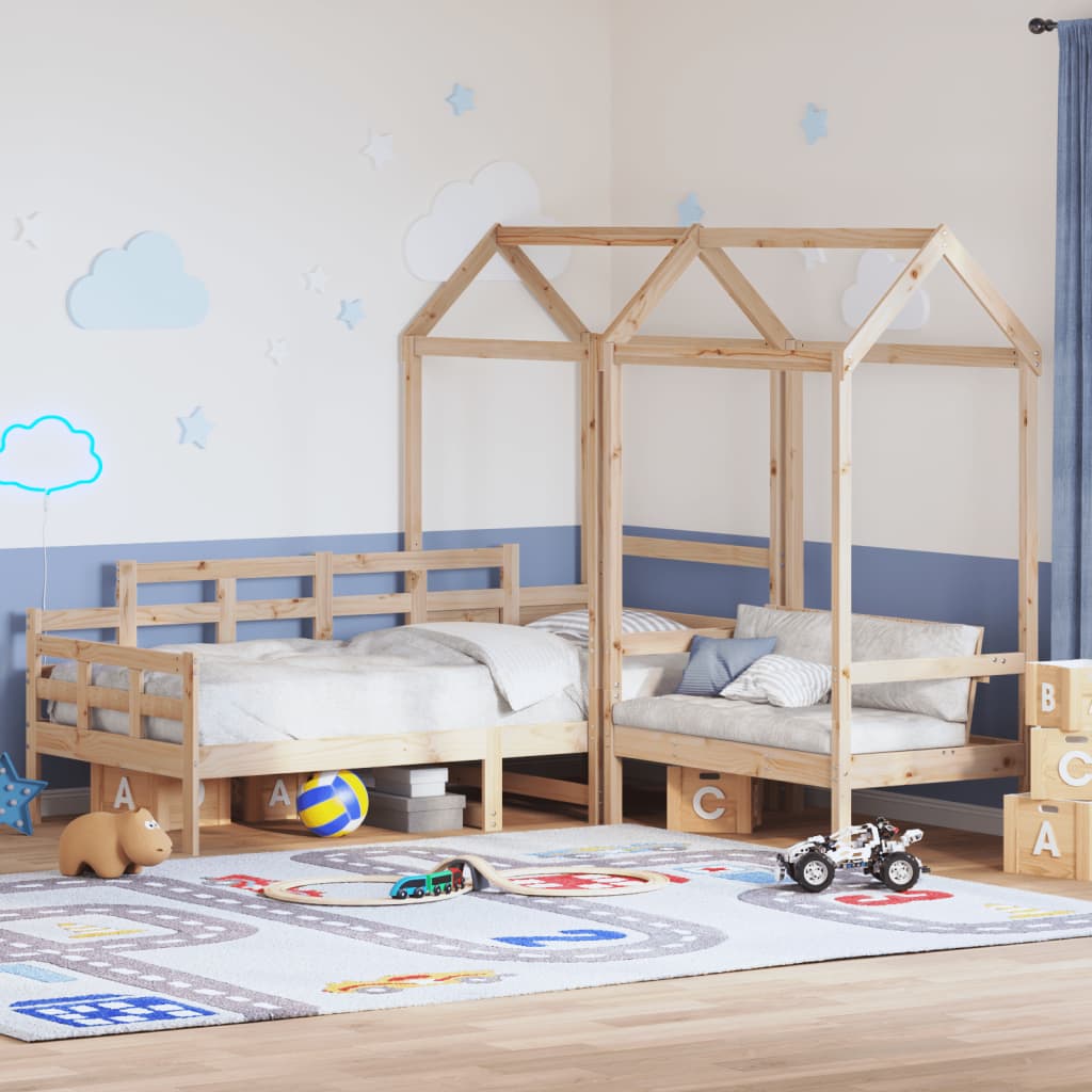 Kinderbed met huisje en bankje massief grenenhout 90x200 cm Bedden & bedframes | Creëer jouw Trendy Thuis | Gratis bezorgd & Retour | Trendy.nl