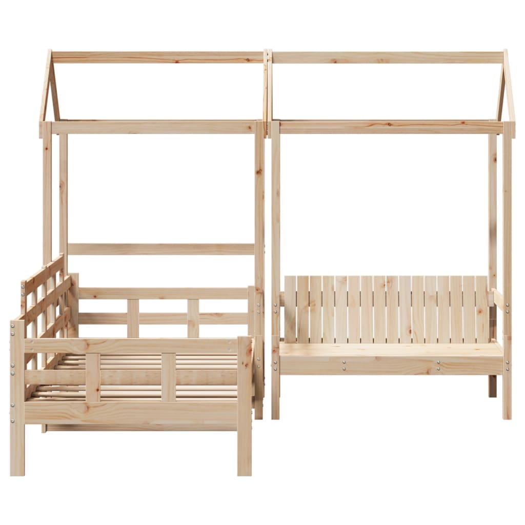 Kinderbed met huisje en bankje massief grenenhout 90x200 cm Bedden & bedframes | Creëer jouw Trendy Thuis | Gratis bezorgd & Retour | Trendy.nl