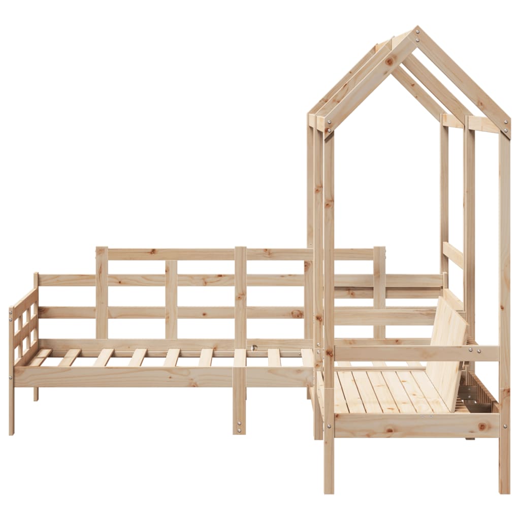 Kinderbed met huisje en bankje massief grenenhout 90x200 cm Bedden & bedframes | Creëer jouw Trendy Thuis | Gratis bezorgd & Retour | Trendy.nl