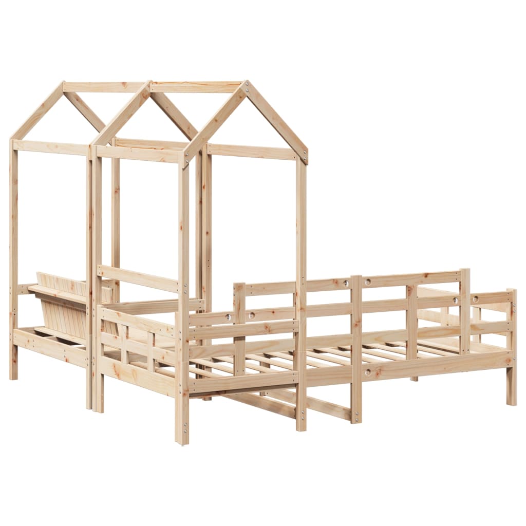 Kinderbed met huisje en bankje massief grenenhout 90x200 cm Bedden & bedframes | Creëer jouw Trendy Thuis | Gratis bezorgd & Retour | Trendy.nl