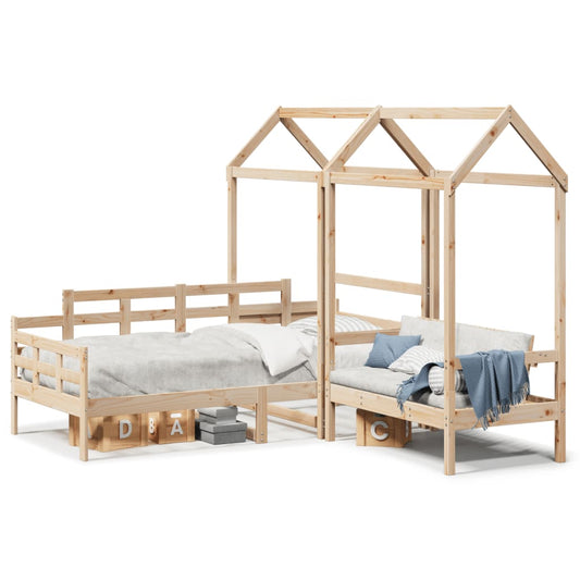 Kinderbed met huisje en bankje massief grenenhout 90x200 cm Bedden & bedframes | Creëer jouw Trendy Thuis | Gratis bezorgd & Retour | Trendy.nl