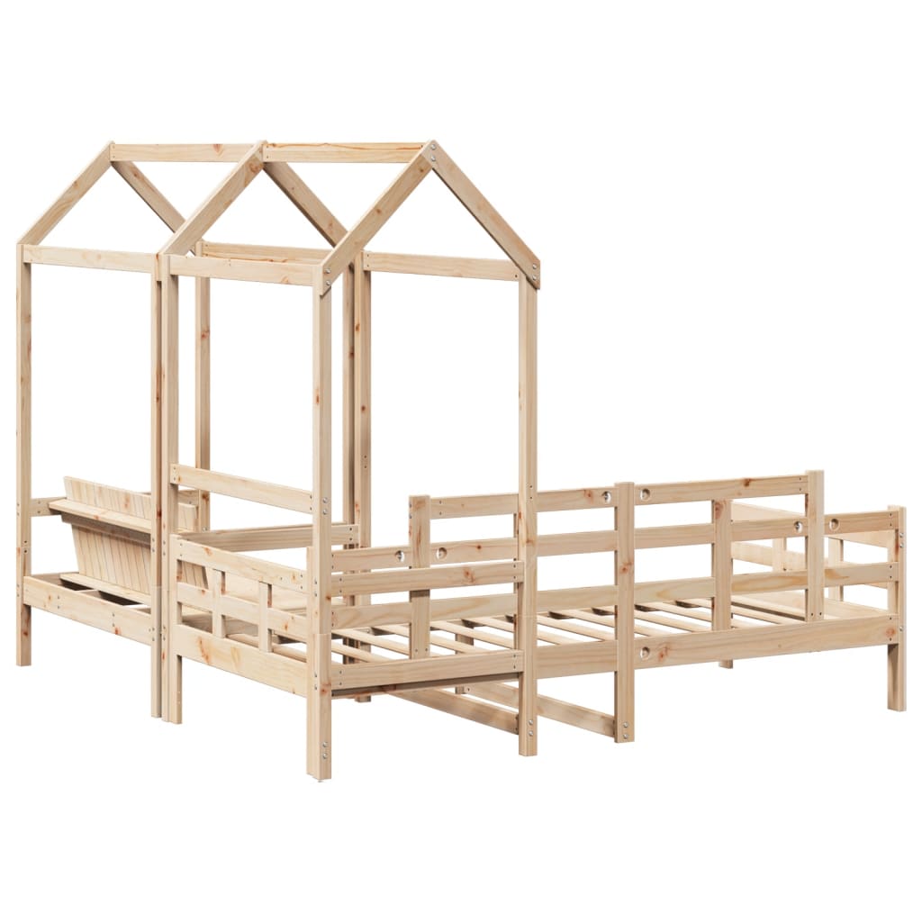 Kinderbed met huisje en bankje massief grenenhout 80x200 cm Bedden & bedframes | Creëer jouw Trendy Thuis | Gratis bezorgd & Retour | Trendy.nl