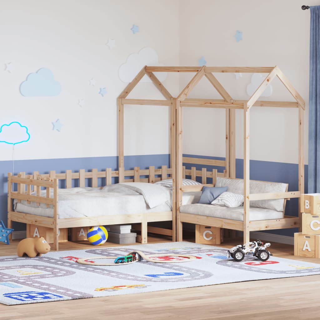 Kinderbed met huisje en bankje massief grenenhout 90x200 cm Bedden & bedframes | Creëer jouw Trendy Thuis | Gratis bezorgd & Retour | Trendy.nl