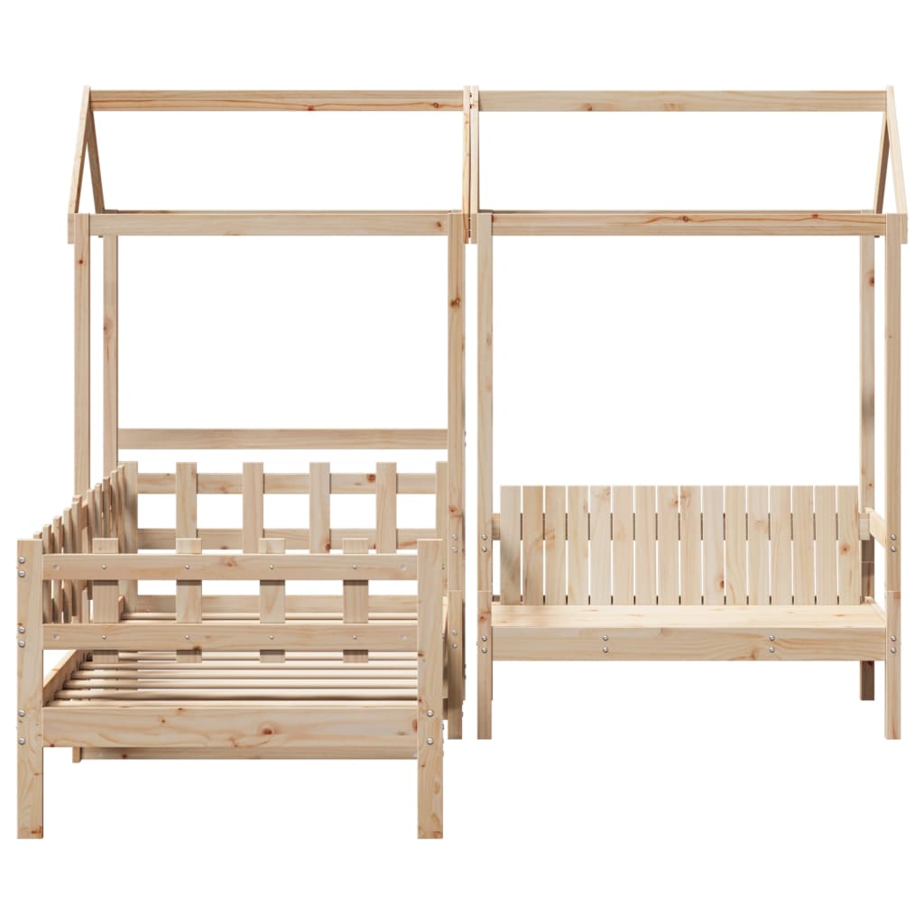 Kinderbed met huisje en bankje massief grenenhout 90x200 cm Bedden & bedframes | Creëer jouw Trendy Thuis | Gratis bezorgd & Retour | Trendy.nl