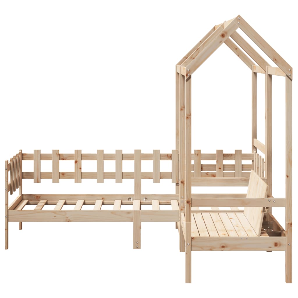 Kinderbed met huisje en bankje massief grenenhout 90x200 cm Bedden & bedframes | Creëer jouw Trendy Thuis | Gratis bezorgd & Retour | Trendy.nl