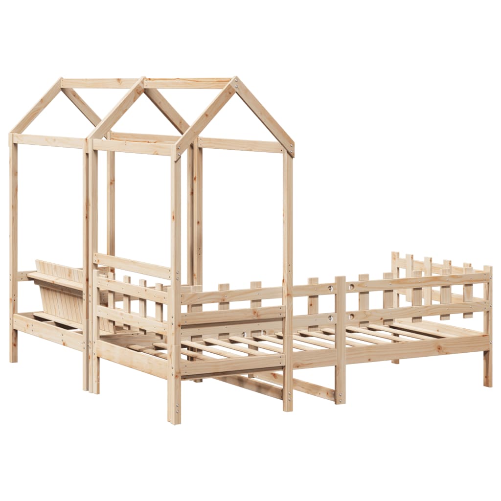 Kinderbed met huisje en bankje massief grenenhout 90x200 cm Bedden & bedframes | Creëer jouw Trendy Thuis | Gratis bezorgd & Retour | Trendy.nl