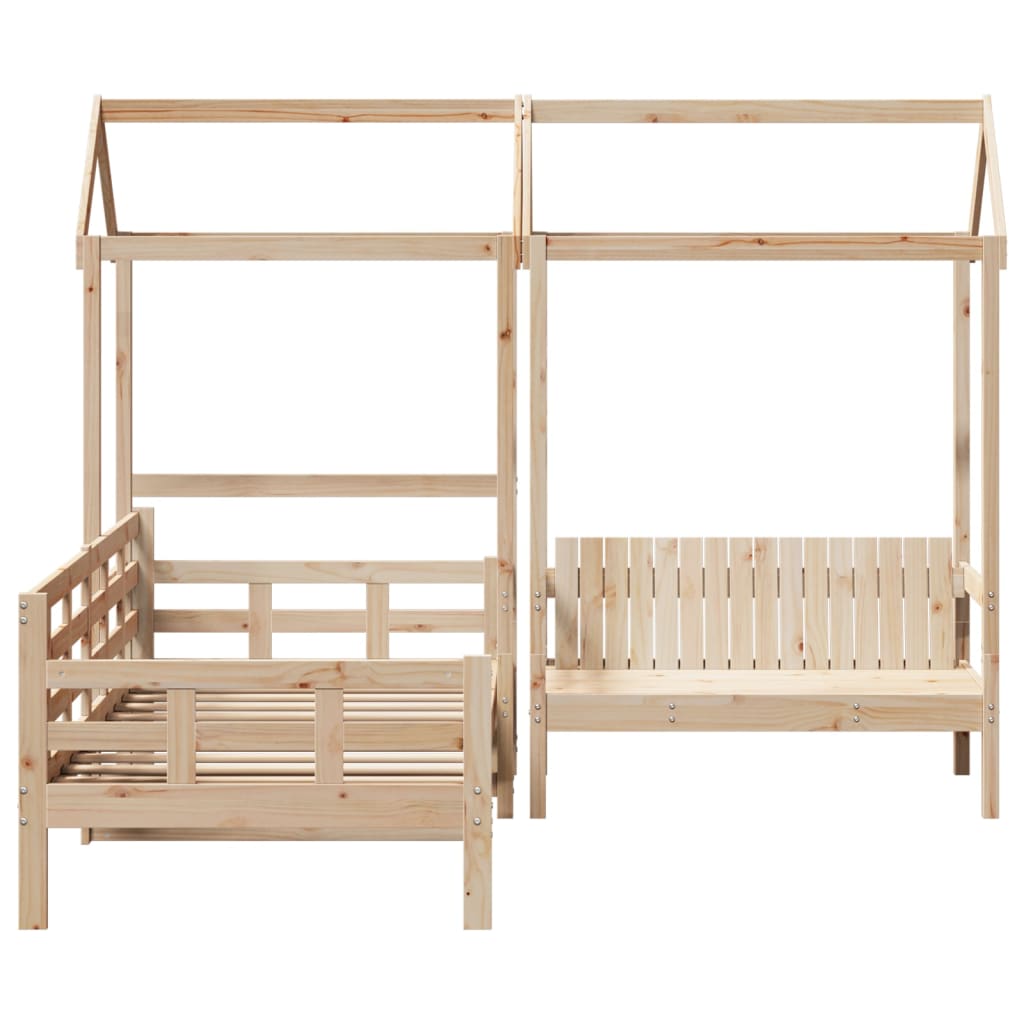 Kinderbed met huisje en bankje massief grenenhout 90x200 cm Bedden & bedframes | Creëer jouw Trendy Thuis | Gratis bezorgd & Retour | Trendy.nl