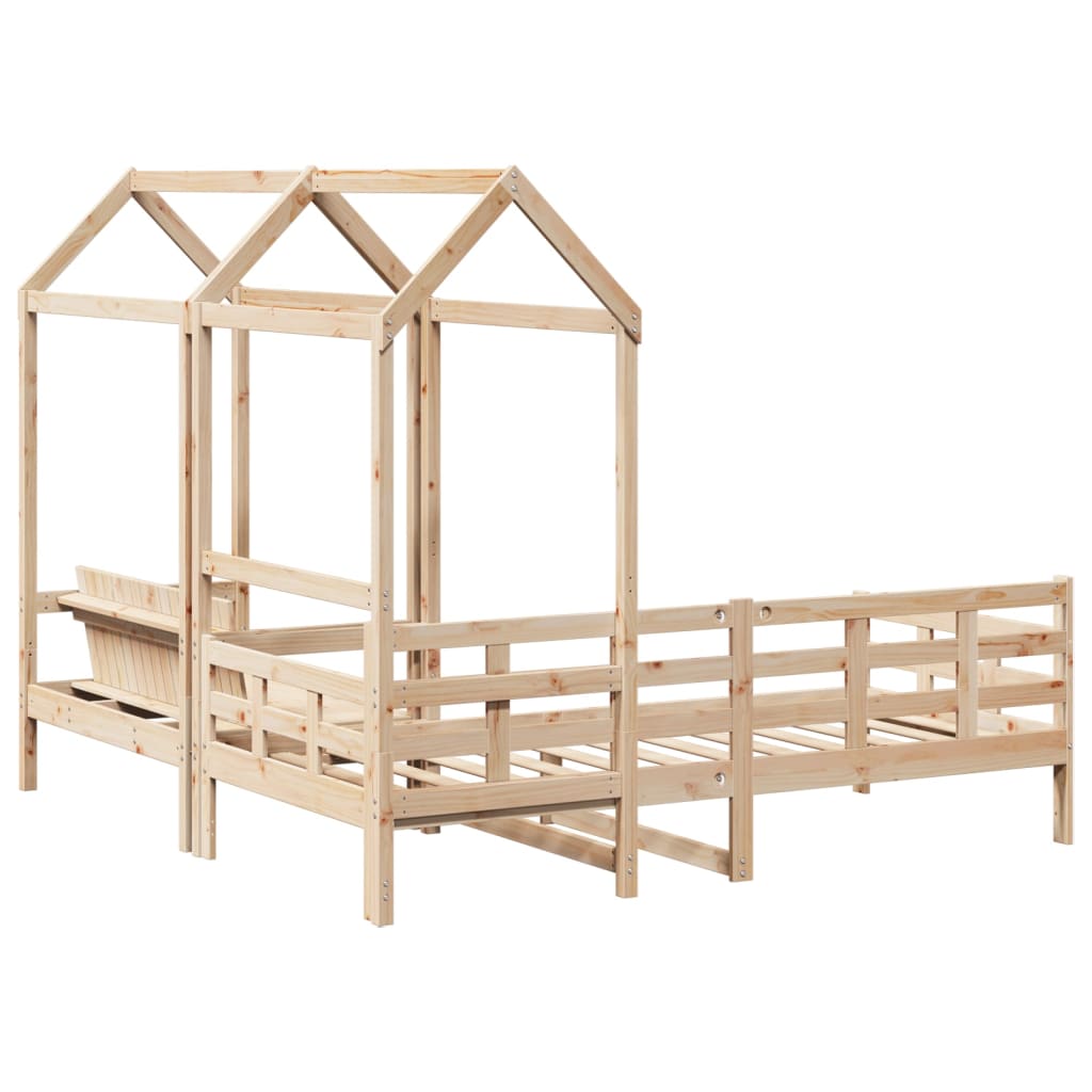 Kinderbed met huisje en bankje massief grenenhout 90x200 cm Bedden & bedframes | Creëer jouw Trendy Thuis | Gratis bezorgd & Retour | Trendy.nl