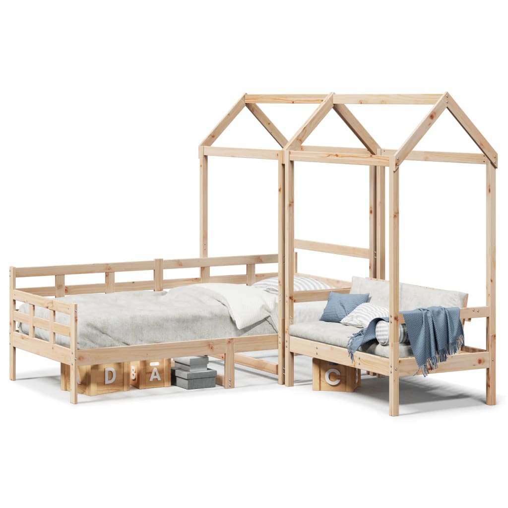 Kinderbed met huisje en bankje massief grenenhout 80x200 cm Bedden & bedframes | Creëer jouw Trendy Thuis | Gratis bezorgd & Retour | Trendy.nl