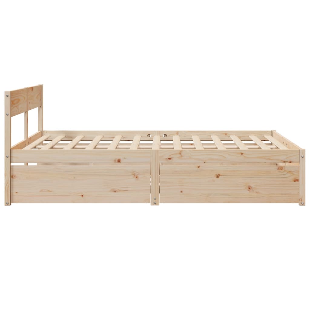 Bedframe zonder matras massief grenenhout 150x200 cm