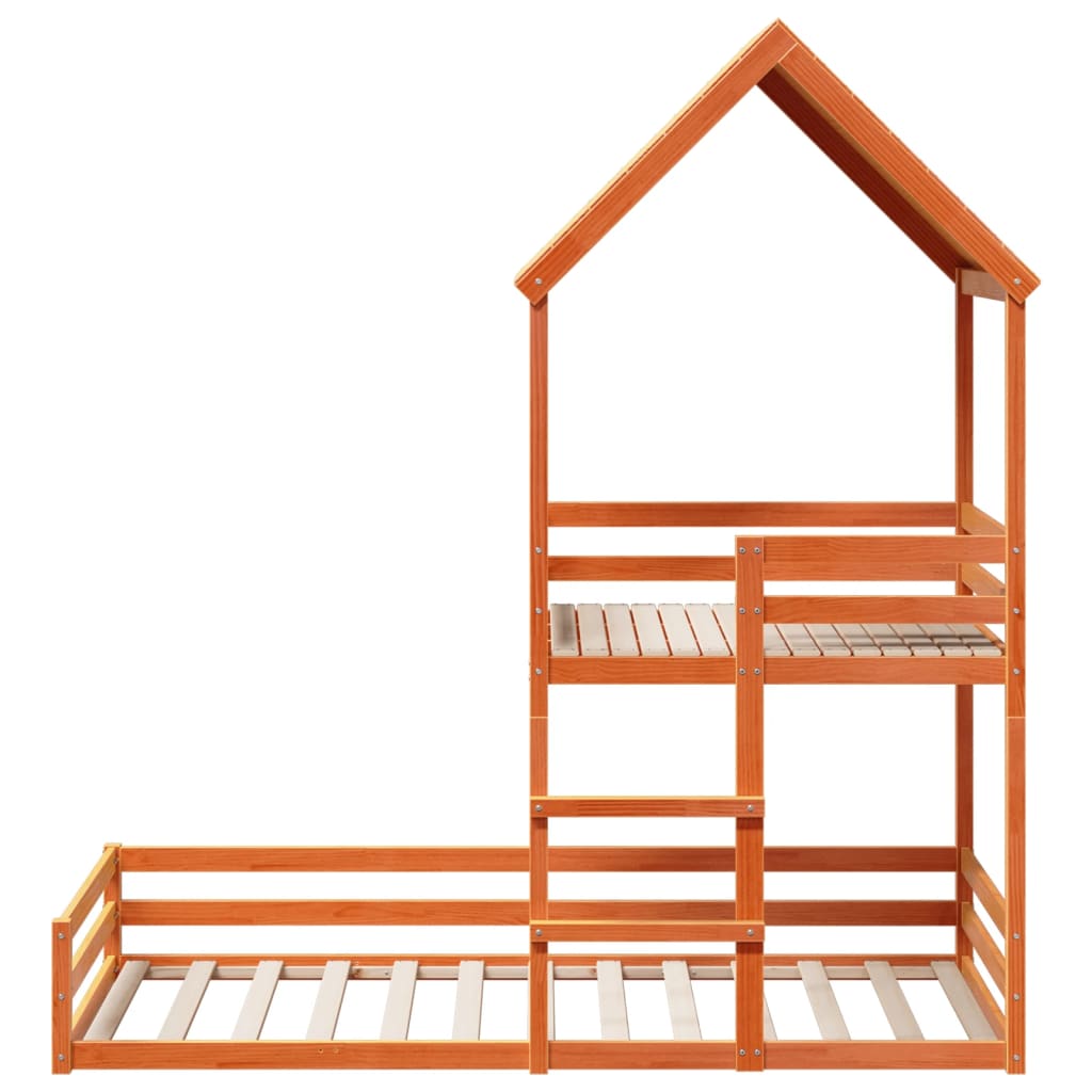 Kinderbed met huisje massief grenenhout wasbruin 80x200 cm Bedden & bedframes | Creëer jouw Trendy Thuis | Gratis bezorgd & Retour | Trendy.nl