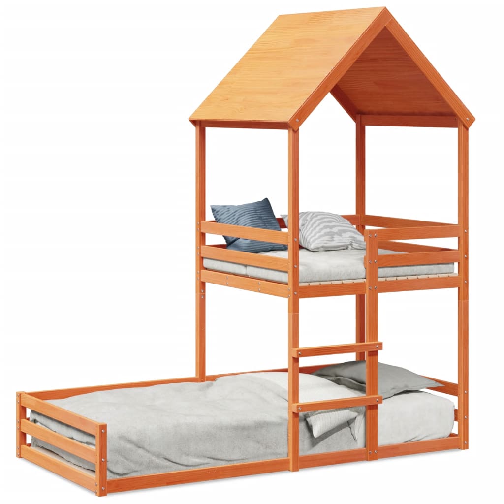 Kinderbed met huisje massief grenenhout wasbruin 80x200 cm Bedden & bedframes | Creëer jouw Trendy Thuis | Gratis bezorgd & Retour | Trendy.nl