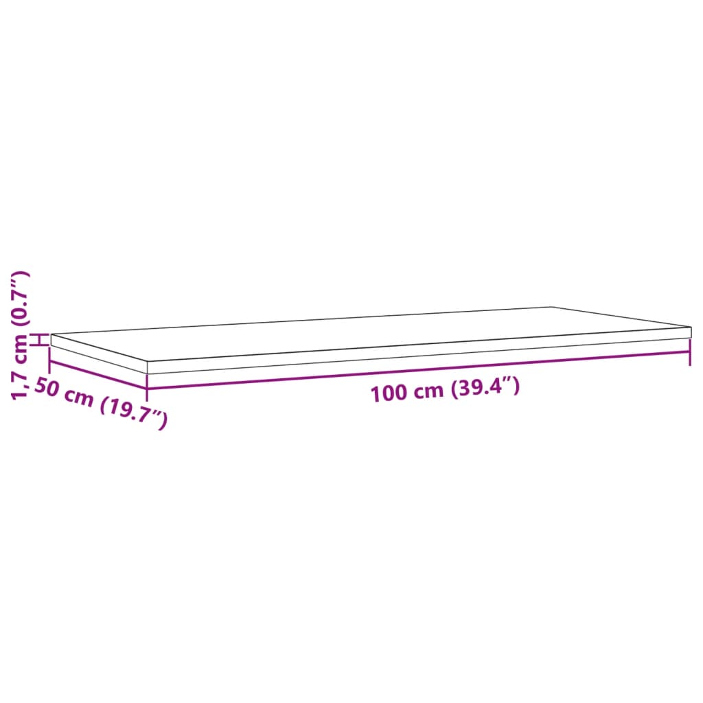 Tafelblad rechthoekig 100x50x1,7 cm massief grenenhout Tafelbladen | Creëer jouw Trendy Thuis | Gratis bezorgd & Retour | Trendy.nl