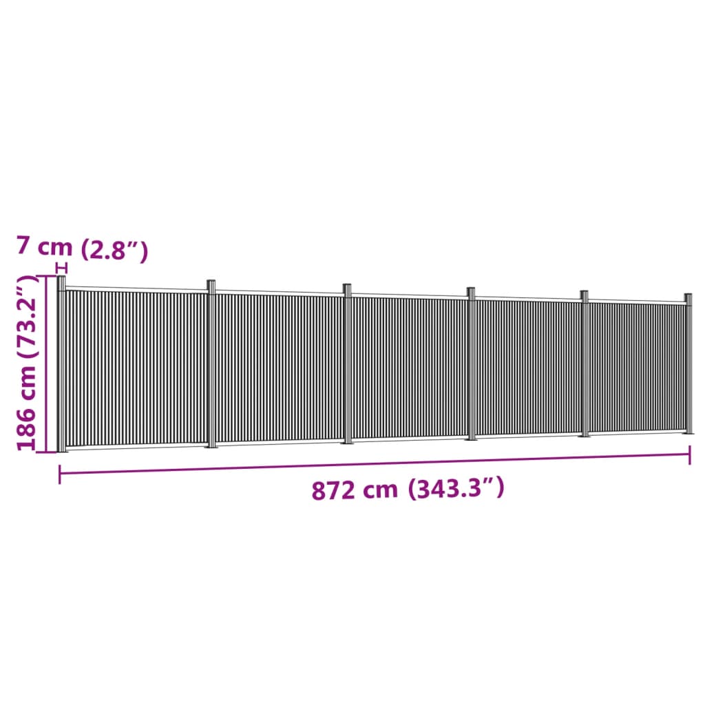 Schuttingpaneel 872x186 cm HKC grijs Schuttingen & hekwerken | Creëer jouw Trendy Thuis | Gratis bezorgd & Retour | Trendy.nl