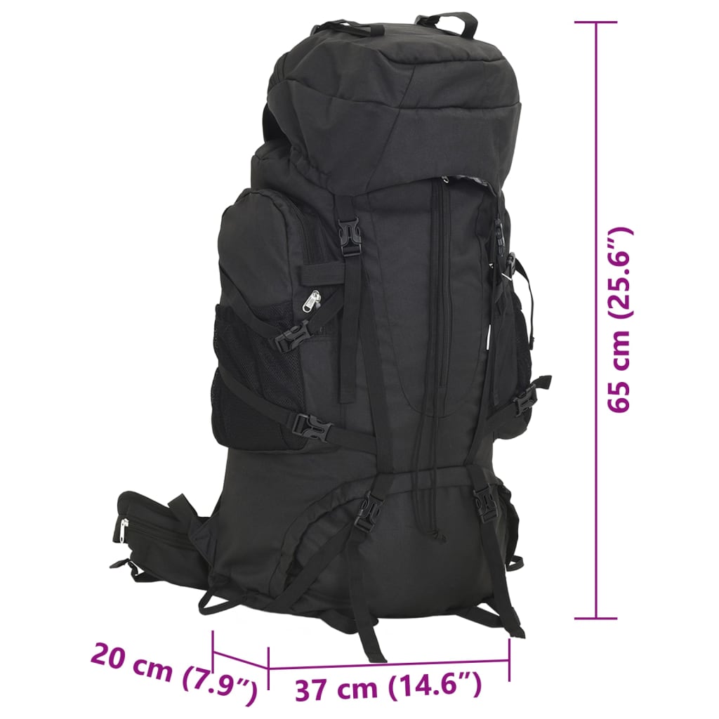 Wandelrugzak 60 L oxford stof zwart