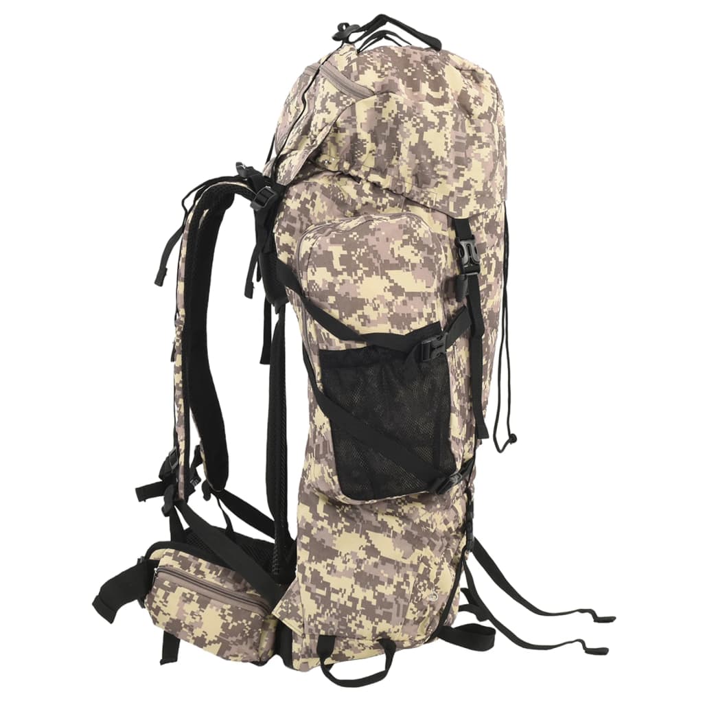 Wandelrugzak 60 L camouflage oxford stof camelbruin