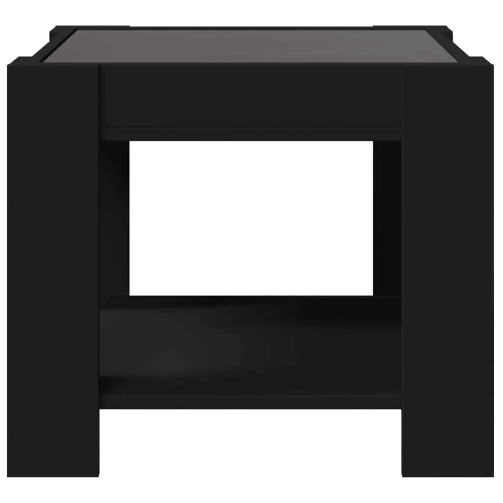 Salontafel met LED 53x53x45 cm bewerkt hout zwart Salontafels | Creëer jouw Trendy Thuis | Gratis bezorgd & Retour | Trendy.nl