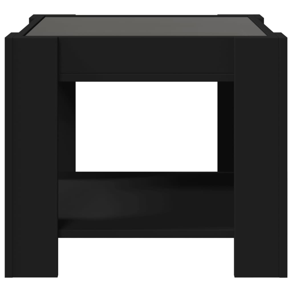 Salontafel met LED 53x53x45 cm bewerkt hout zwart Salontafels | Creëer jouw Trendy Thuis | Gratis bezorgd & Retour | Trendy.nl