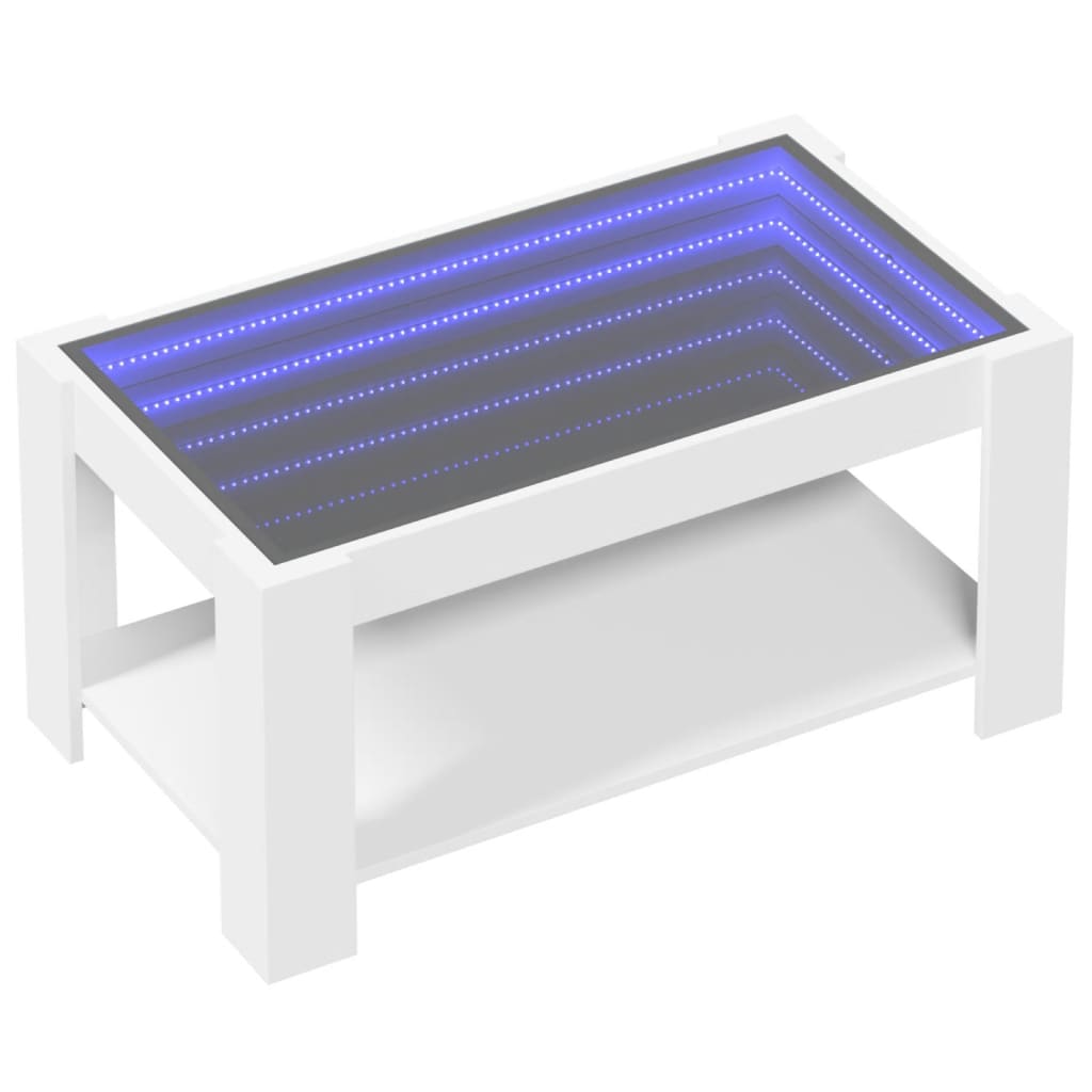 Salontafel met LED 93x53x45 cm bewerkt hout wit Salontafels | Creëer jouw Trendy Thuis | Gratis bezorgd & Retour | Trendy.nl