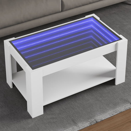 Salontafel met LED 93x53x45 cm bewerkt hout wit Salontafels | Creëer jouw Trendy Thuis | Gratis bezorgd & Retour | Trendy.nl