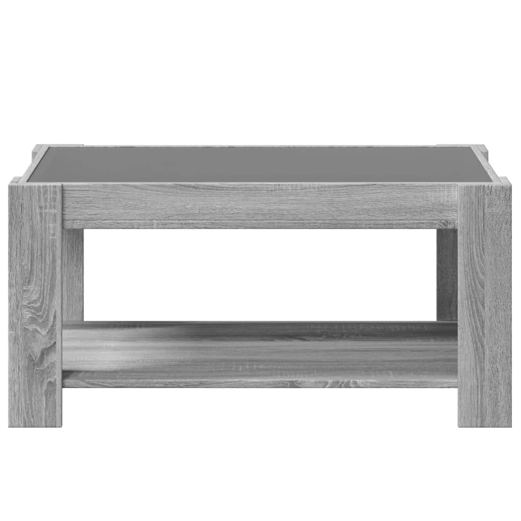 Salontafel met LED 93x53x45 cm bewerkt hout grijs sonoma eiken Salontafels | Creëer jouw Trendy Thuis | Gratis bezorgd & Retour | Trendy.nl