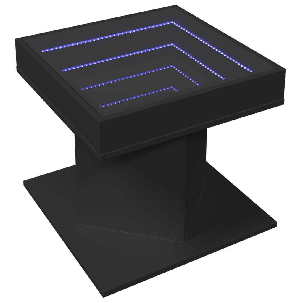 Salontafel met LED 50x50x45 cm bewerkt hout zwart Salontafels | Creëer jouw Trendy Thuis | Gratis bezorgd & Retour | Trendy.nl