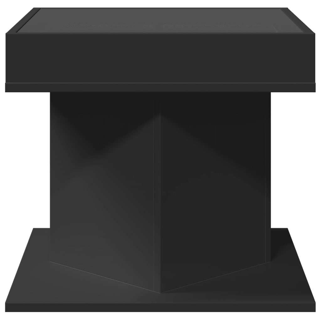 Salontafel met LED 50x50x45 cm bewerkt hout zwart Salontafels | Creëer jouw Trendy Thuis | Gratis bezorgd & Retour | Trendy.nl