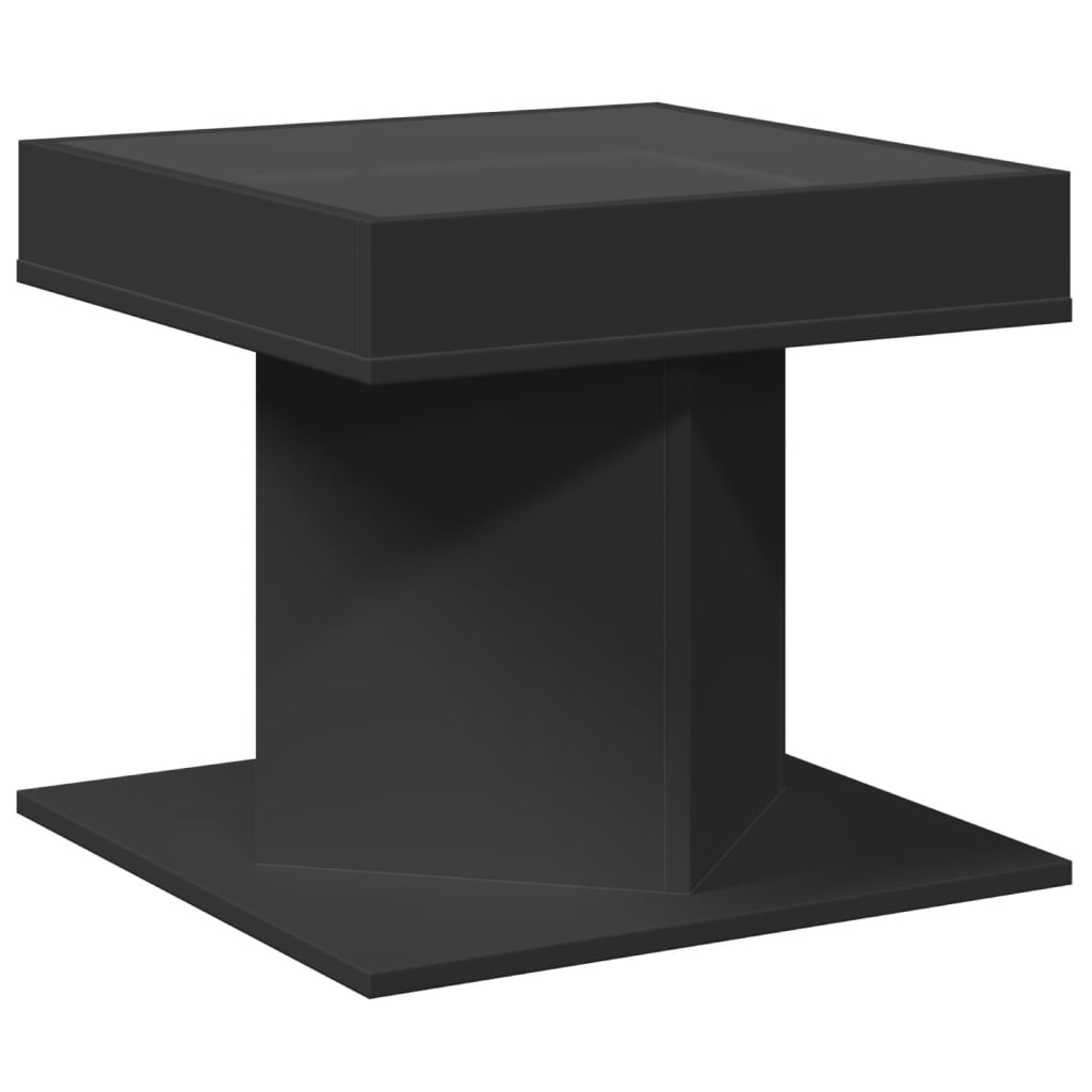 Salontafel met LED 50x50x45 cm bewerkt hout zwart Salontafels | Creëer jouw Trendy Thuis | Gratis bezorgd & Retour | Trendy.nl