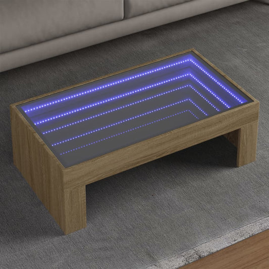 Salontafel met Infinity LED 90x50x30 cm sonoma eikenkleurig Salontafels | Creëer jouw Trendy Thuis | Gratis bezorgd & Retour | Trendy.nl