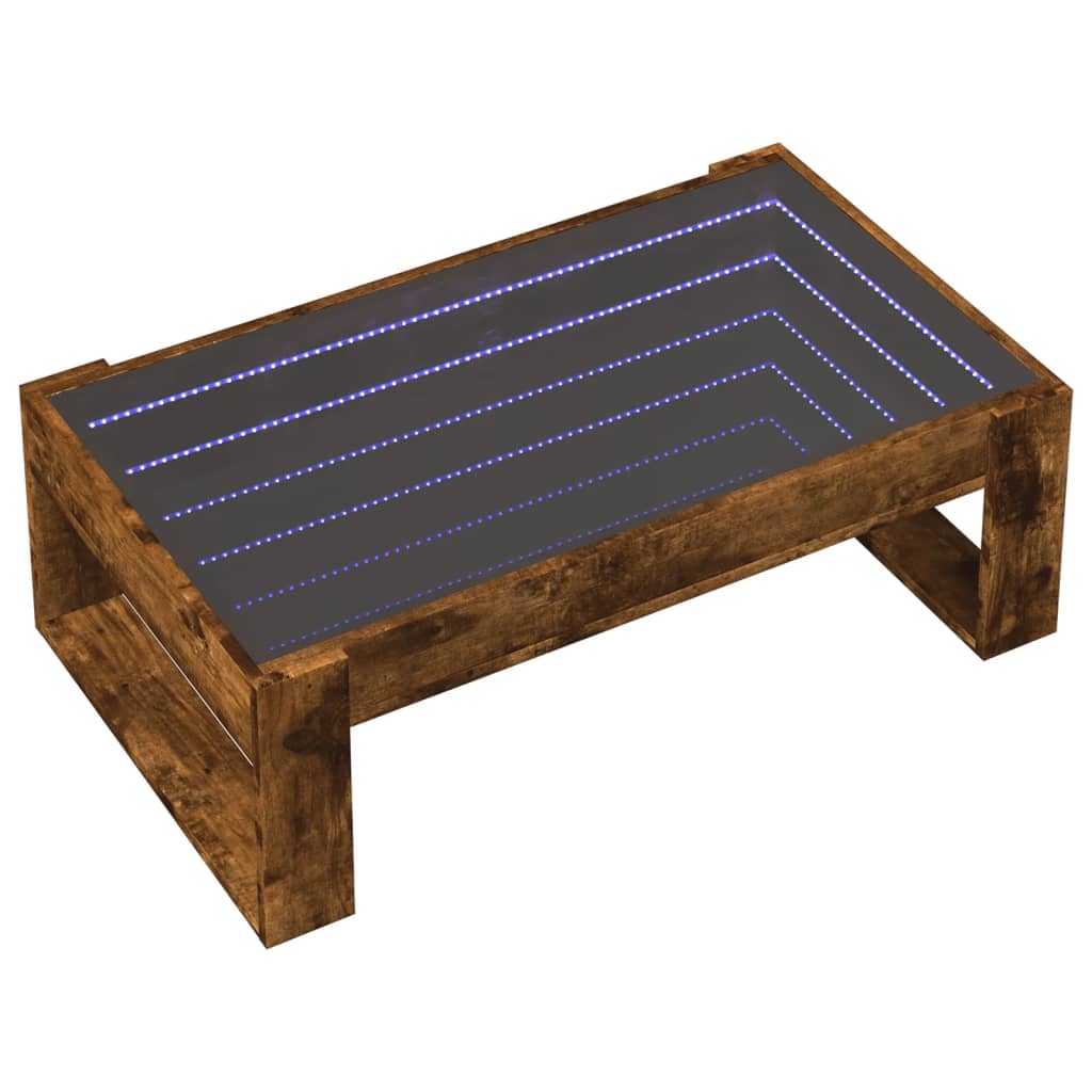 Salontafel met Infinity LED 90x53x30 cm gerookt eikenkleurig Salontafels | Creëer jouw Trendy Thuis | Gratis bezorgd & Retour | Trendy.nl