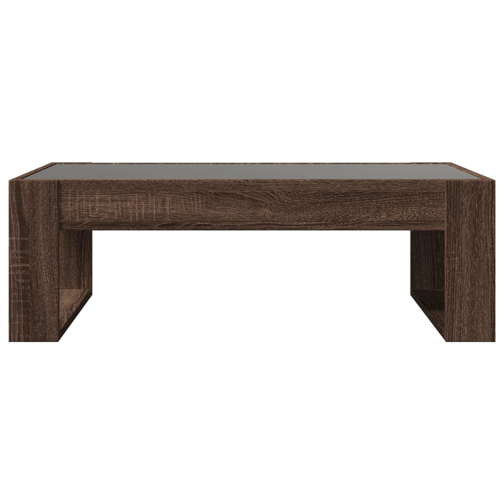 Salontafel met Infinity LED 90x53x30 cm bruin eikenkleurig Salontafels | Creëer jouw Trendy Thuis | Gratis bezorgd & Retour | Trendy.nl